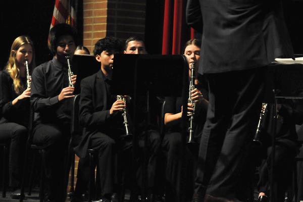Students performing at the 2023-2024 All County Band Concert